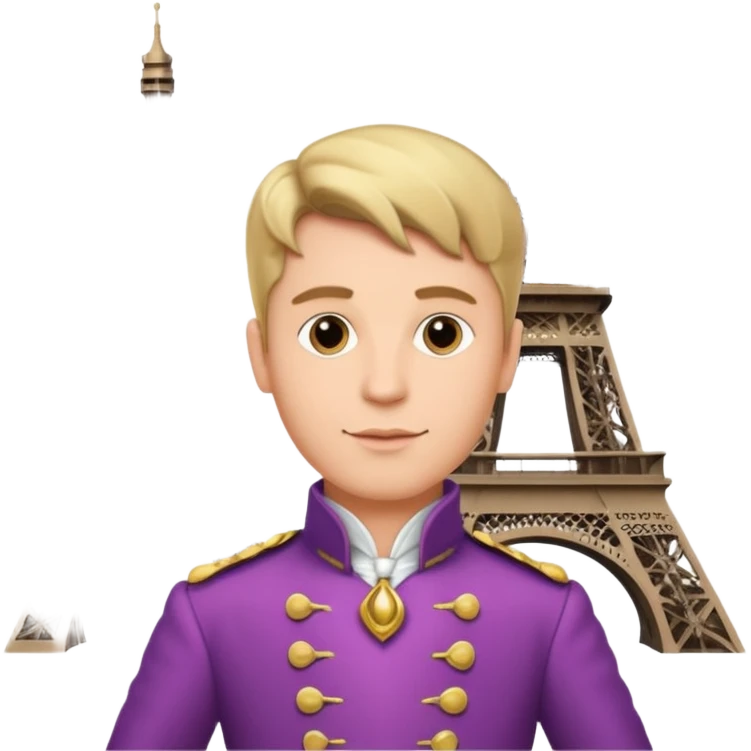 Parisian man in a prince dress on the Eiffel Tower emoji