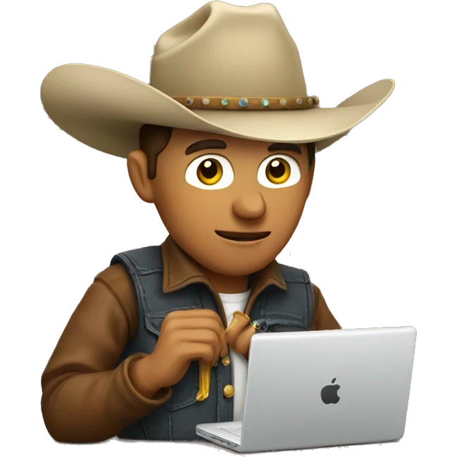 cowboy with a computer emoji