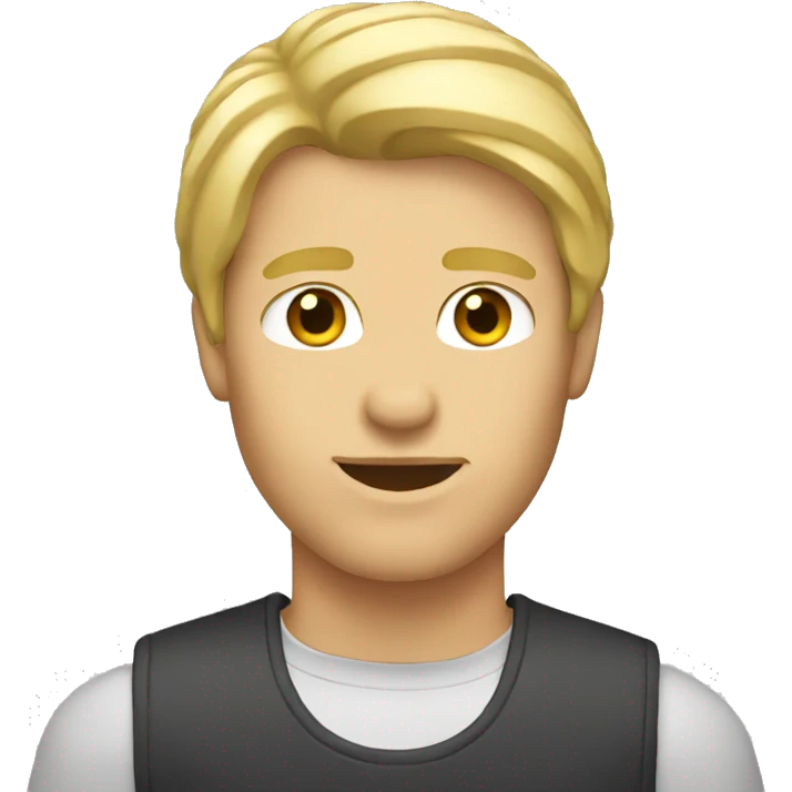 blonde guy with mullet no moustache emoji