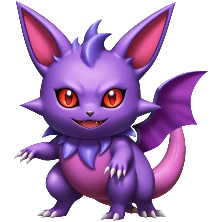 Shiny Dark Noibat-Espeon-Gengar-Litten-Nidorino-fusion-hybrid full body emoji