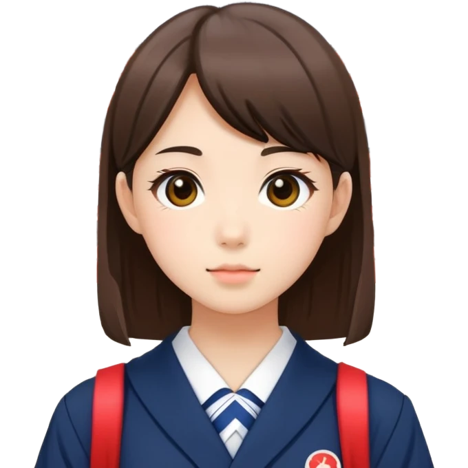 Japanese high school girl taking photos at Kyoto temple during school trip emoji