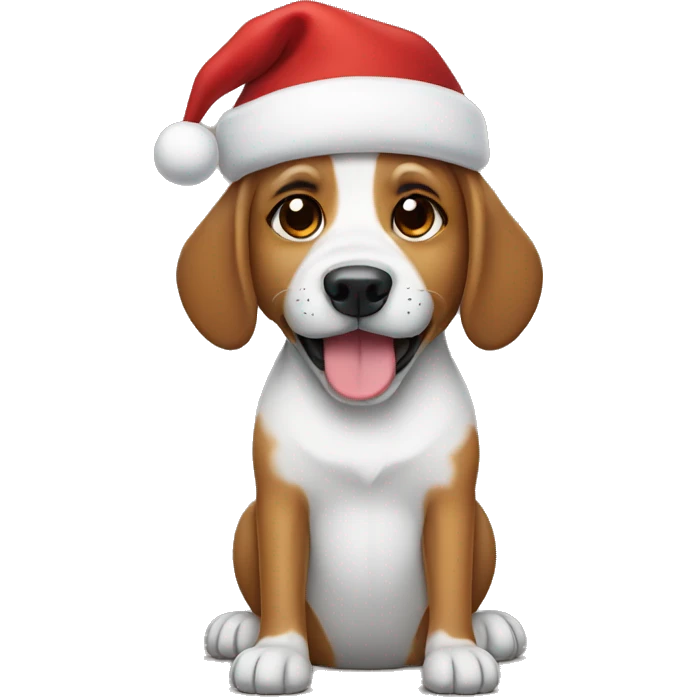 Dog with Christmas hat emoji