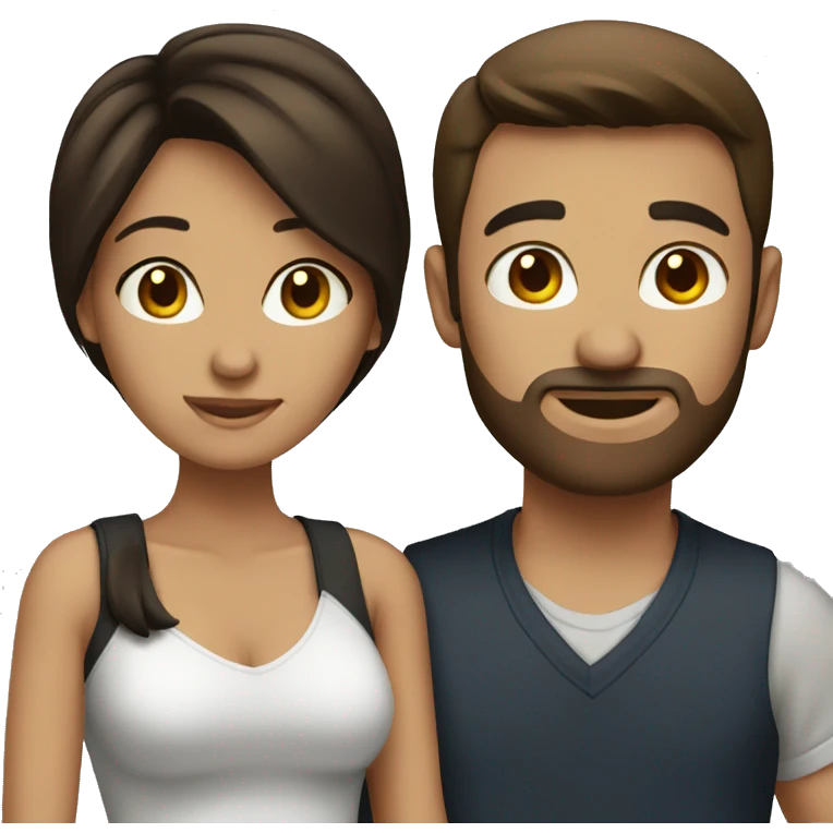 Brunette couple emoji