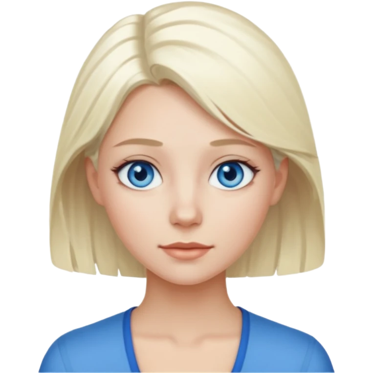 Emily Armstrong with blue eyes, platinum blonde hair emoji