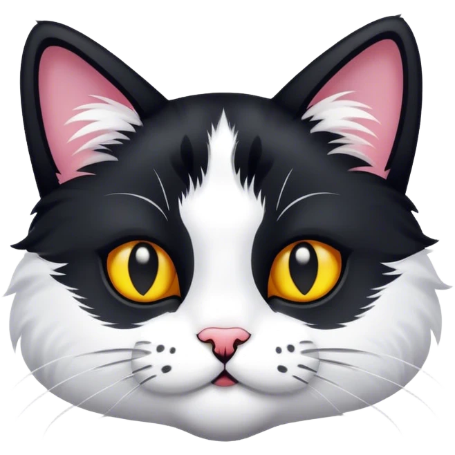 Black and white cat emoji