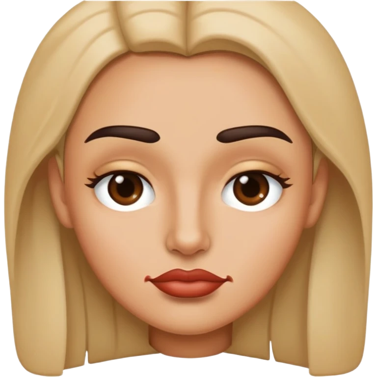 one eyebrow raise with big lips emoji