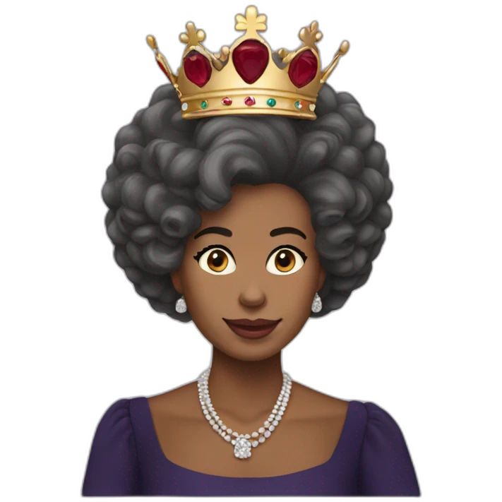 Queen Elizabeth II Afro hair emoji