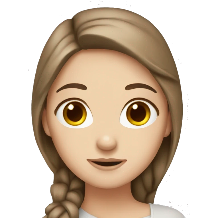 White girl with brown hair emoji