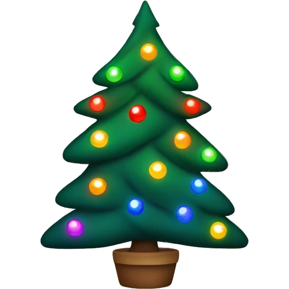 A Christmas tree with full colors of lights  emoji