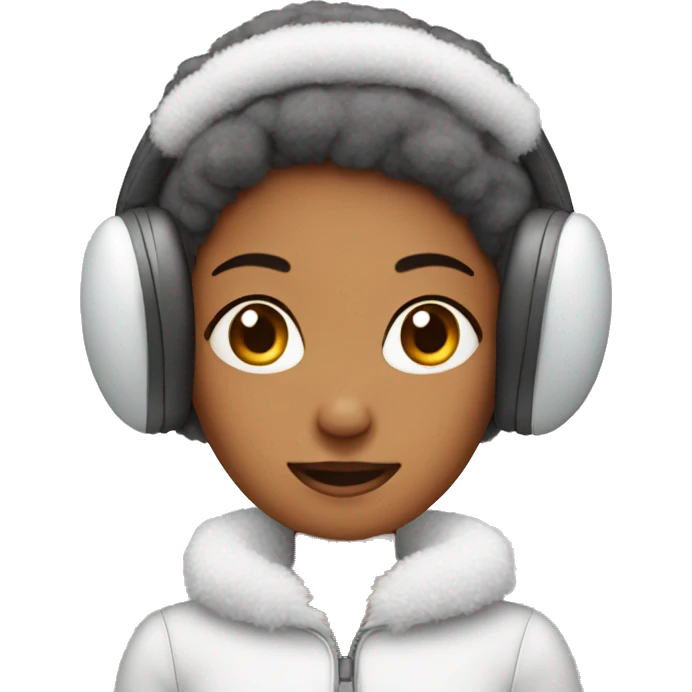 Girl wearing fuzzy ear muffs  emoji