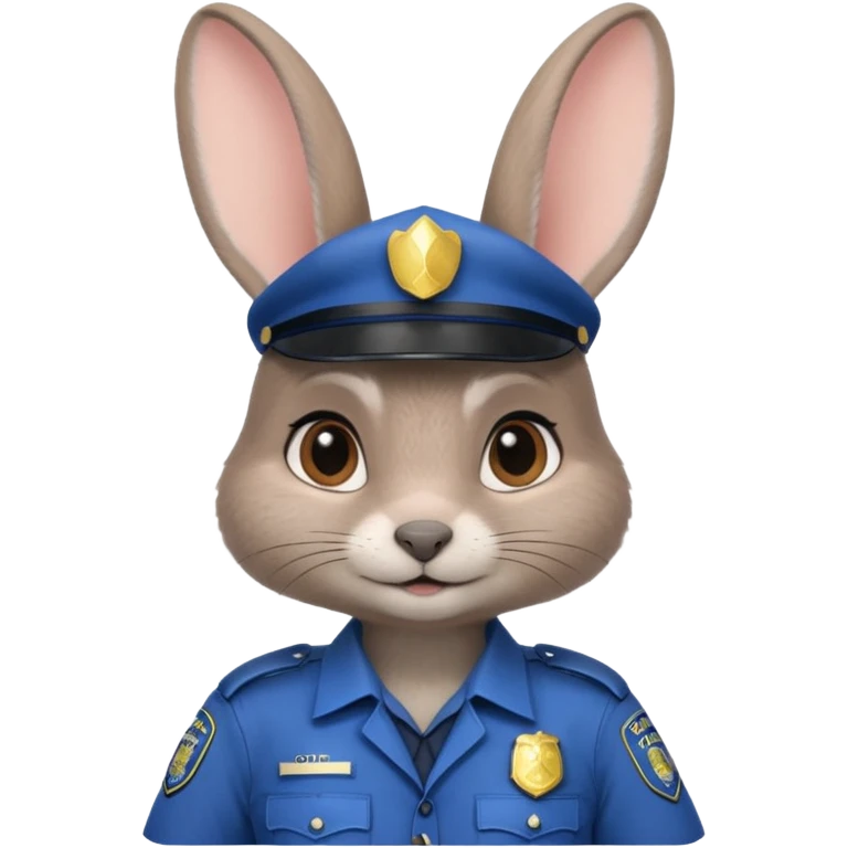 Judy Hopps (gray rabbit with police suit, without a cap) from the Zootopia Disney movie emoji