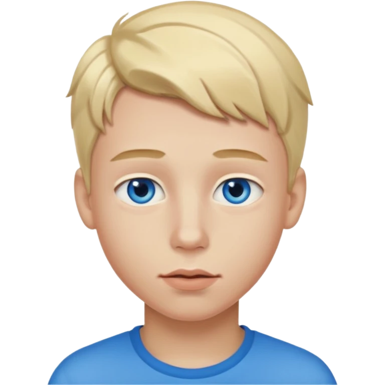 Teenage boy with blue eyes, blonde hair and thick lips emoji