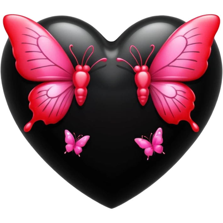 Really cool heart emoji for my sick girlfriend that’s mainly  red & black. With just tiny hot pink butterflies on it.  emoji