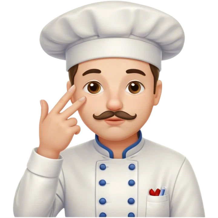 French chef kissing his pinched fingers emoji