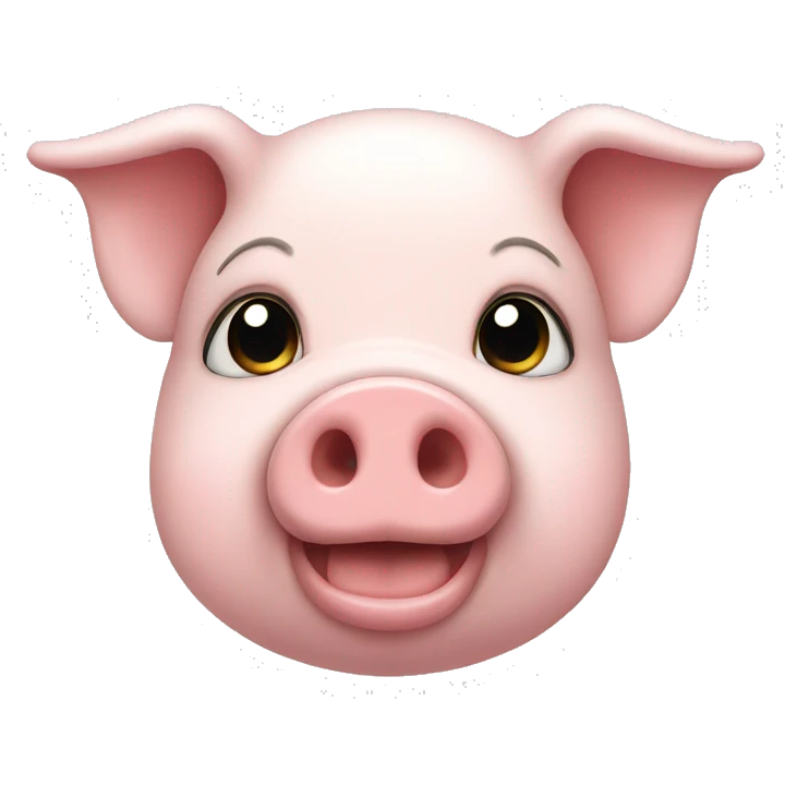  Cute pig with outliner emoji
