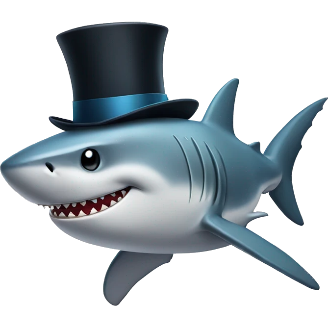 Shark with top hat  emoji