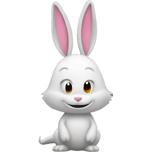 Dragon holding a bunny by a cabin in the woods  emoji