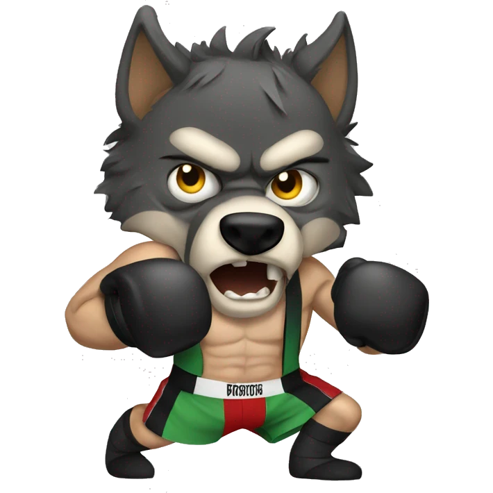 Ferocious wolf boxer  emoji