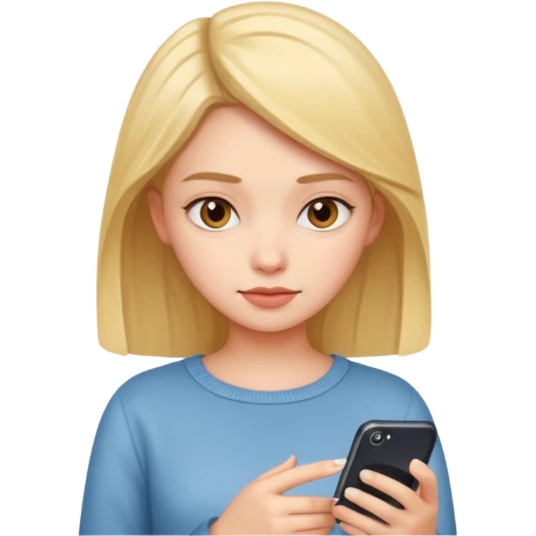 Girl texting  emoji