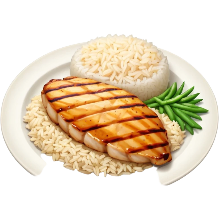 Rice and chicken breast  emoji