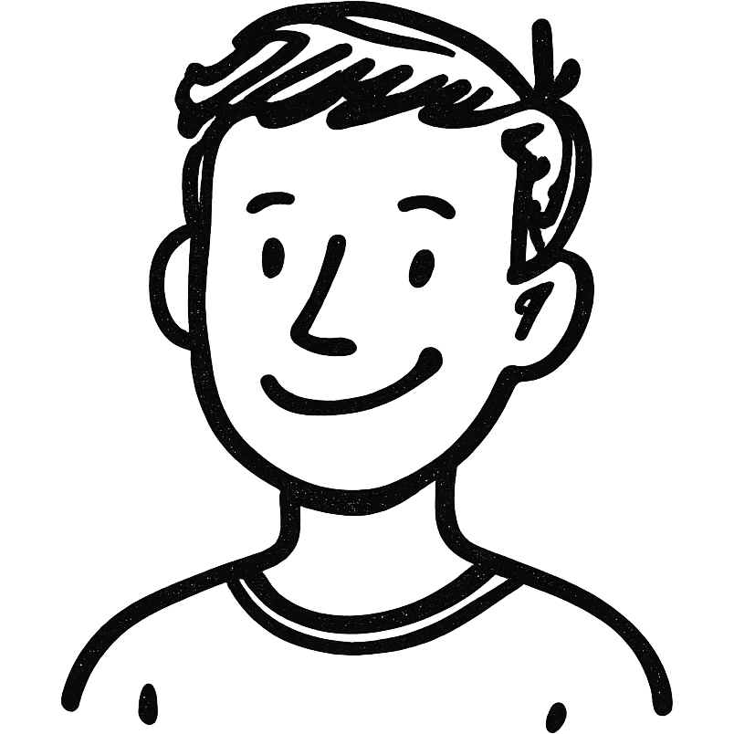 young adult man with smile emoji