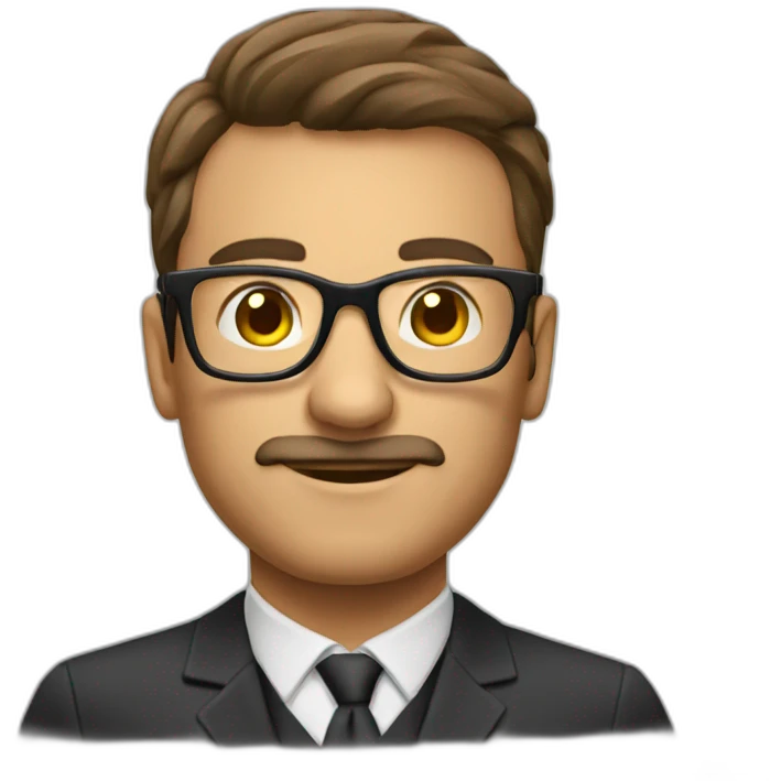 A bold English teacher with glassess emoji