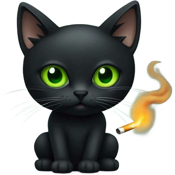 black cat smoking emoji