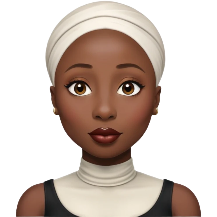 Cynthia erivo no hair Alluring black woman wide nose bald head big glossy lips emoji