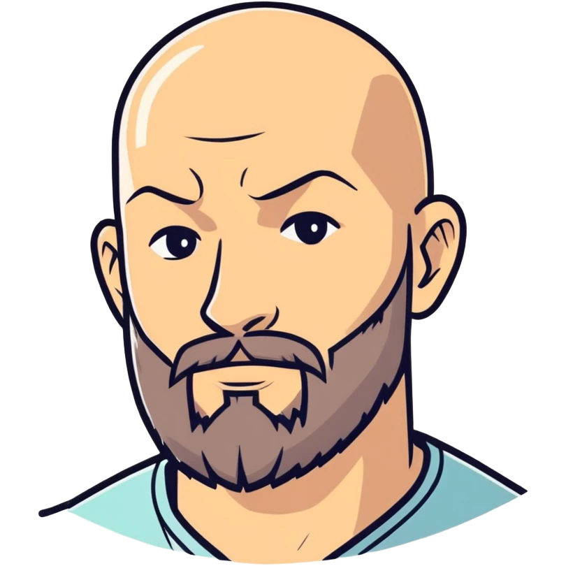Bald guy with beard emoji
