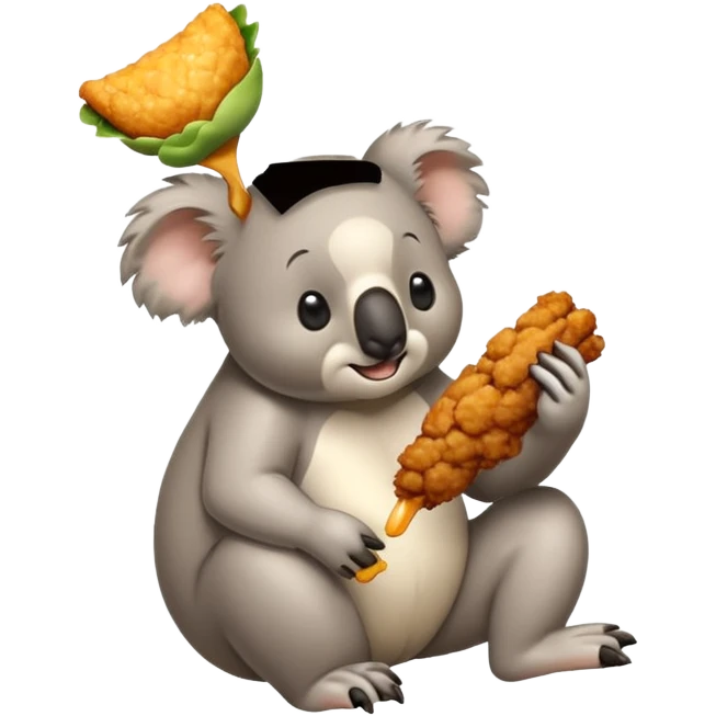 un koala comiendo una pieza de pollo emoji