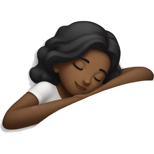 black hair white skin girl sleeping in bed emoji