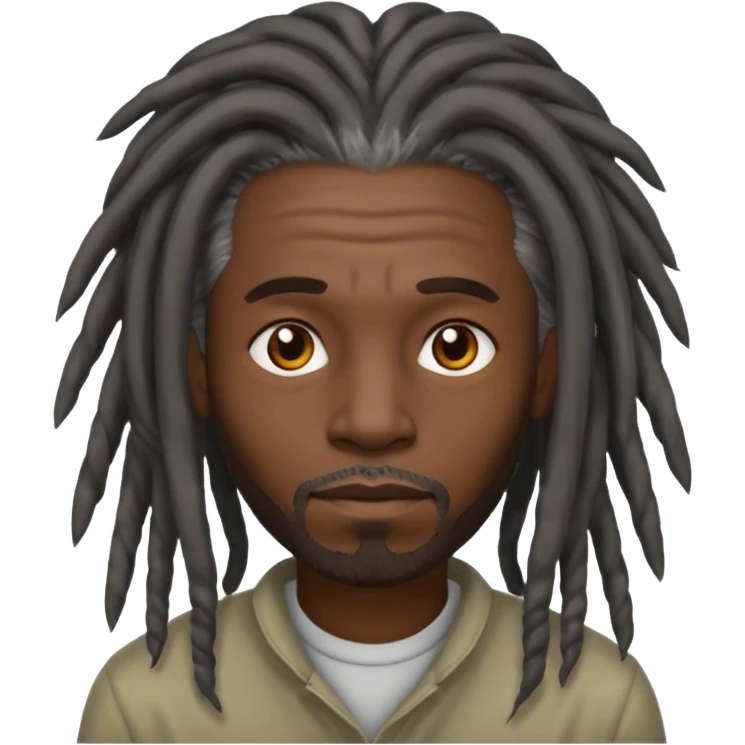 Homem negro de rasta grisalhos emoji