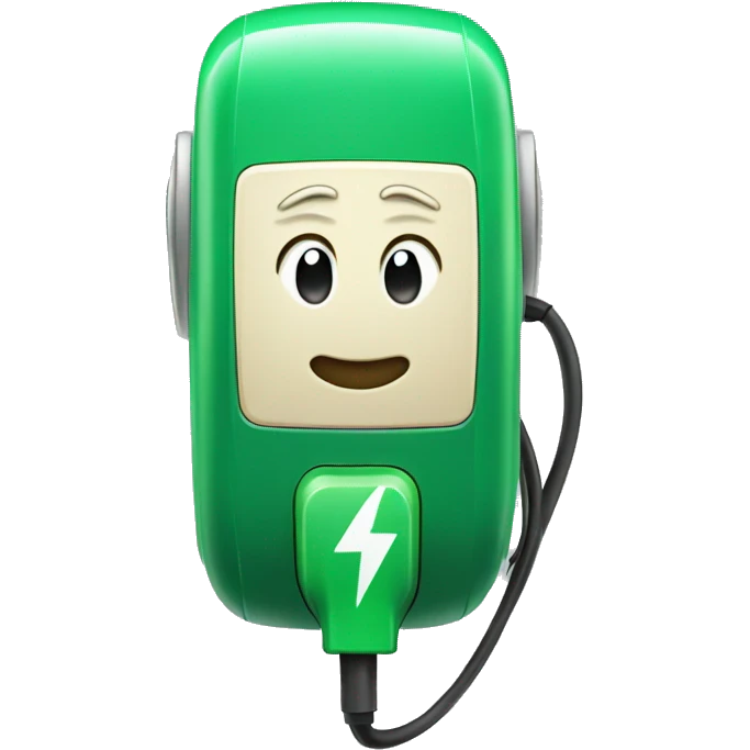 a green ev charger emoji