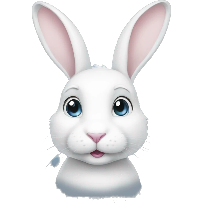 White rabbit blue eyes emoji