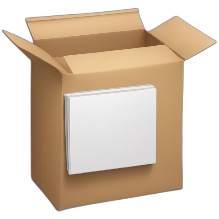 Open package with a white board and ramadan fanus inside of it emoji