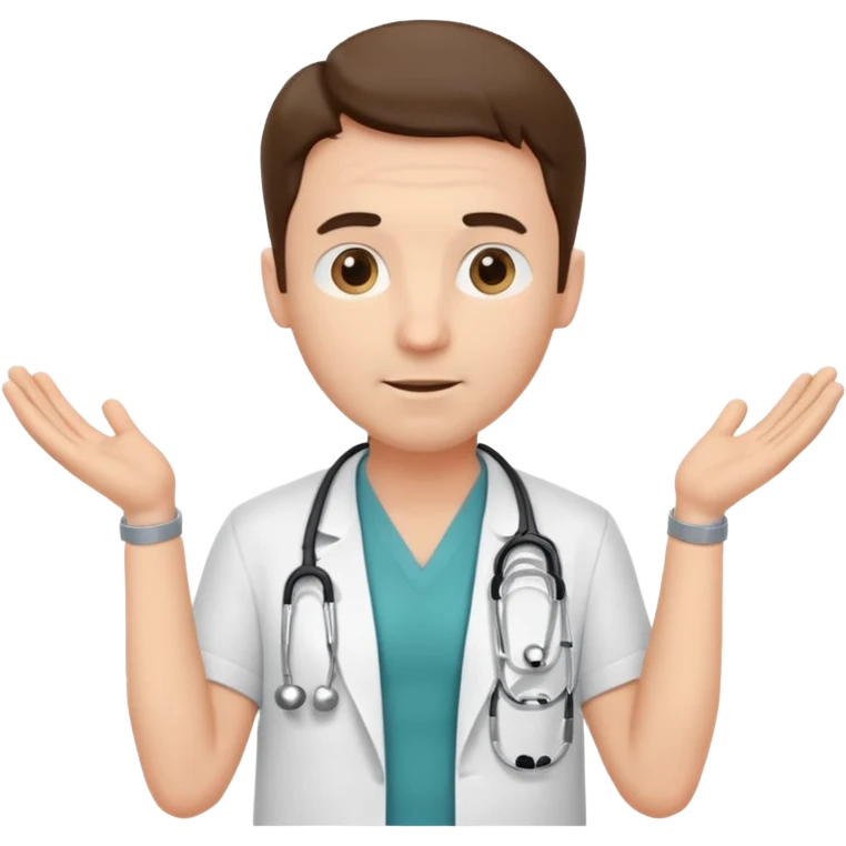 The doctor shrugging his shoulders emoji
