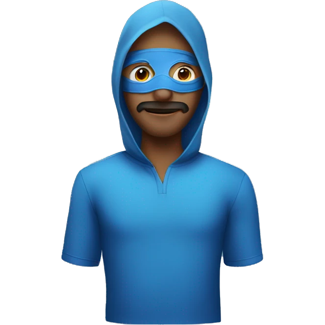 masked man in blue shirt emoji