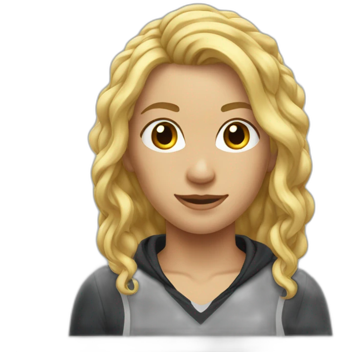 Blonde cheveux raides sportive emoji
