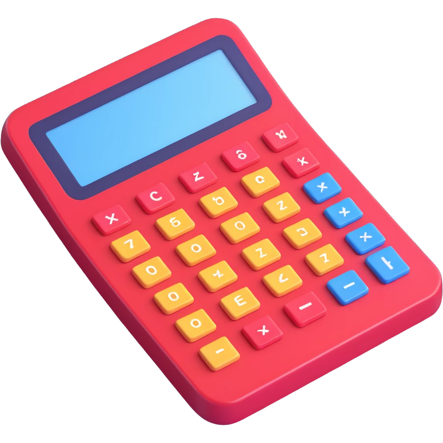 3D style calculator with buttons blank, no numbers or symbols, keep the 3D look, no background emoji