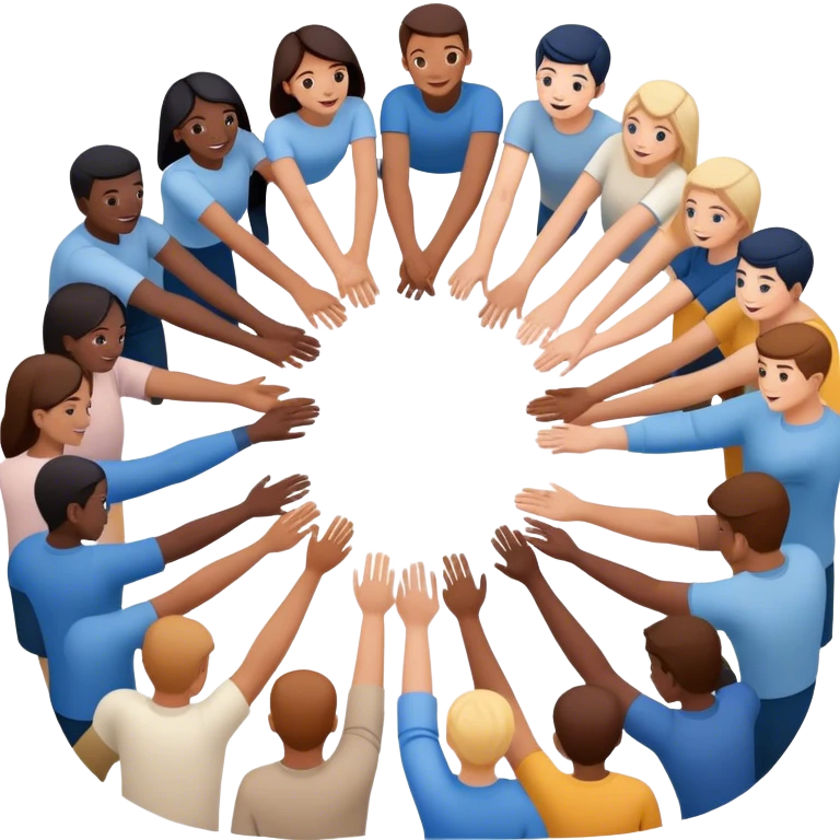 Authentic blue circle people connection. Instead of "networking," it's about cultivating meaningful relationships, being transparent, and lifting each other up. emoji