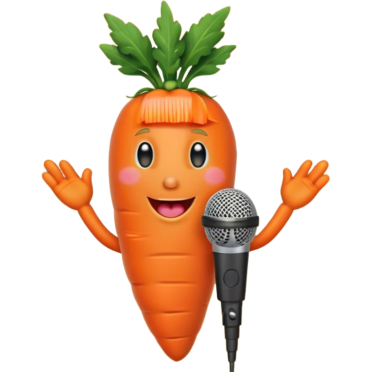 singing carrot with microphone emoji