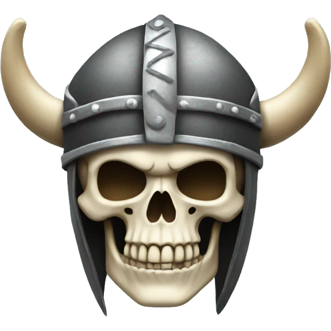 Skeleton wearing a Viking hat emoji