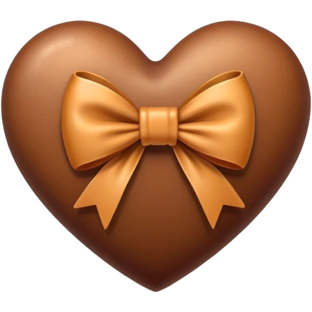 Brown heart with bow emoji