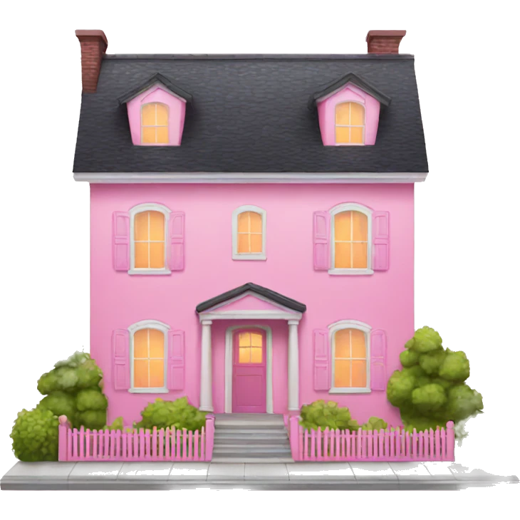 pink house emoji