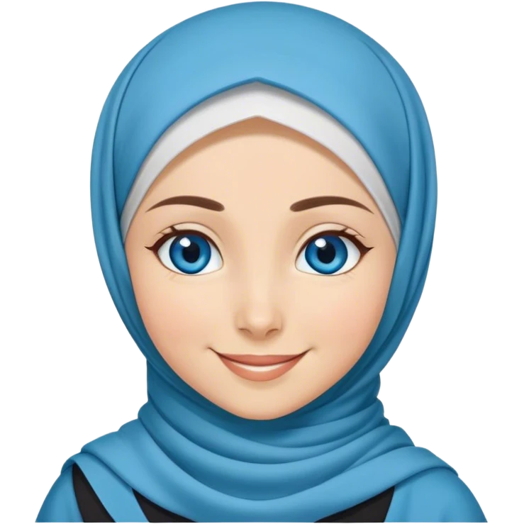 Turkish beautiful finish Konya girl blue eyes with hijab and islamic dress she Winking  emoji