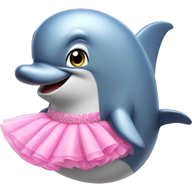 Dolphin wearing pink tutu emoji