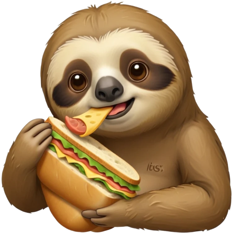 Sloth inhaling a sandwich  emoji