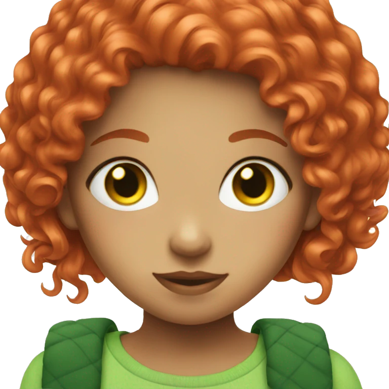 A girl with red hair and green eyes emoji