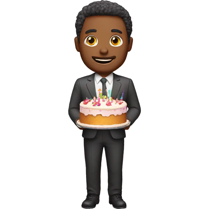 Man with birthday cake emoji