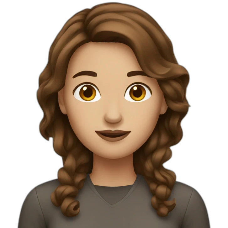 Women with brown hair emoji